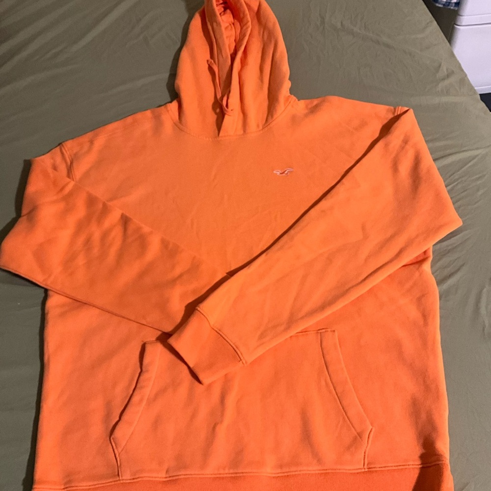 Hollister Orange Hoodie Sweatshirt with Vibrant Color